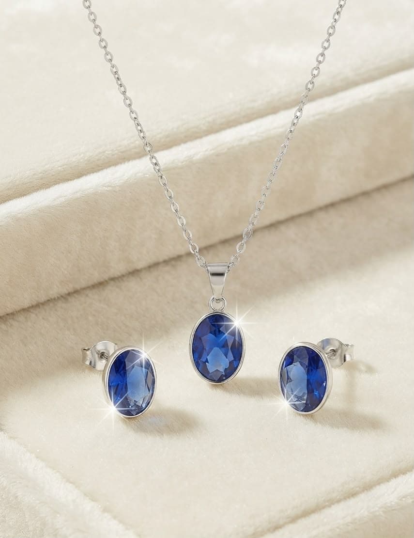 Conjunto de Zircônias Safira